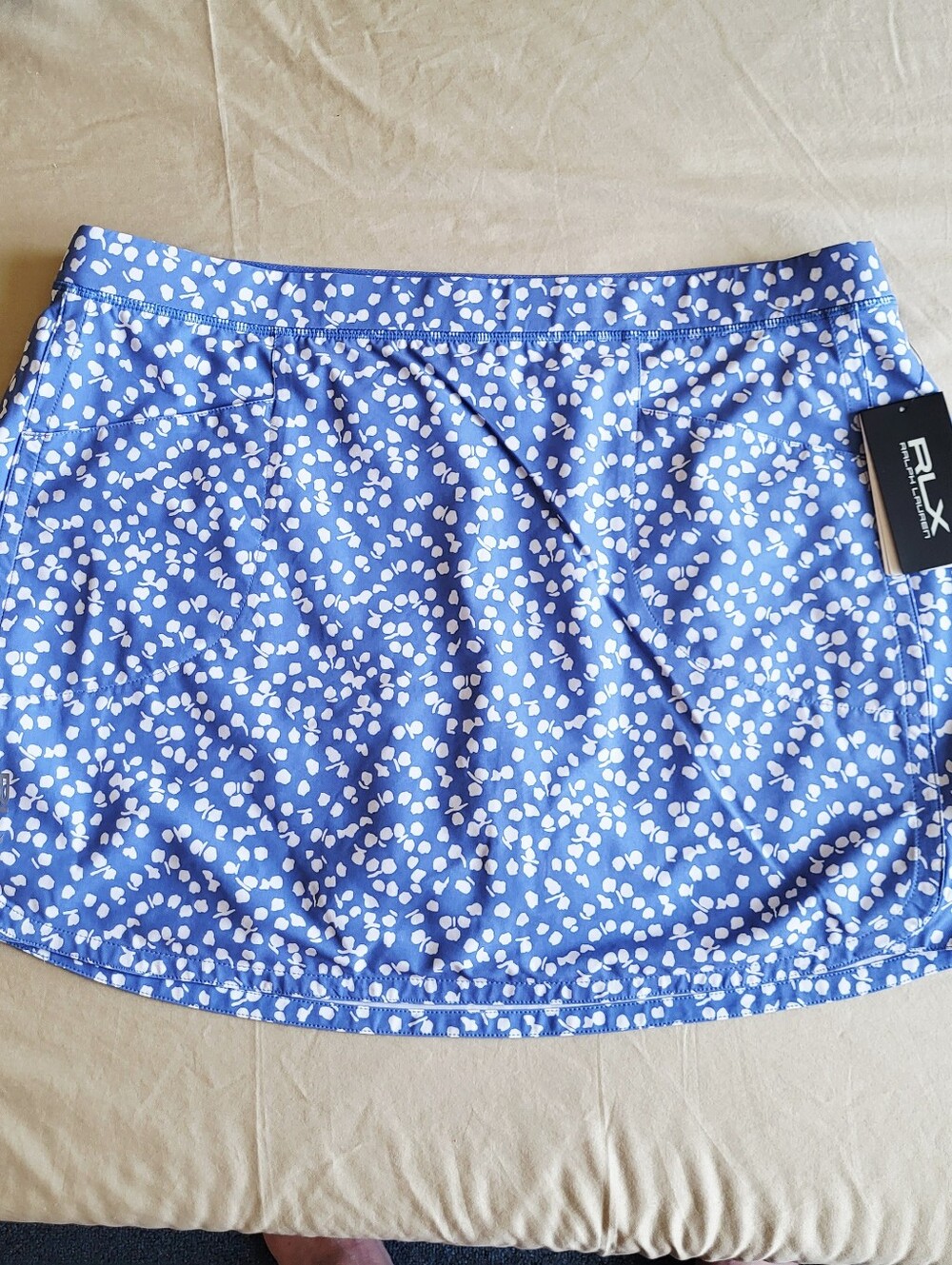 RLX Ralph Lauren Blue with White Golf Skort Skirt Womens Size XL Athletic NWT